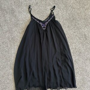 Express Black dress with Purple Bead Detail